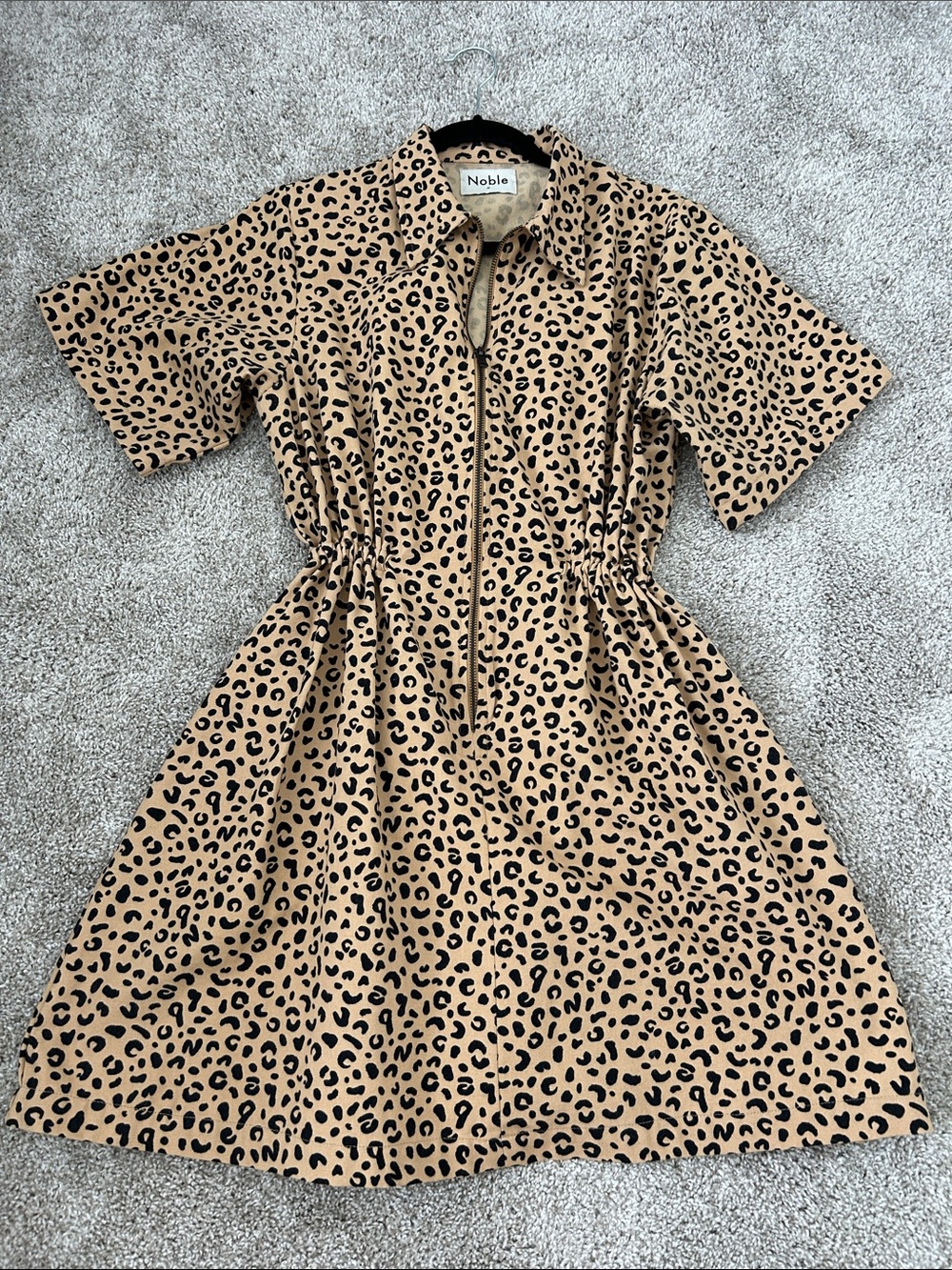 Like New Noble Leopard Print Utility Dress with Front Zip